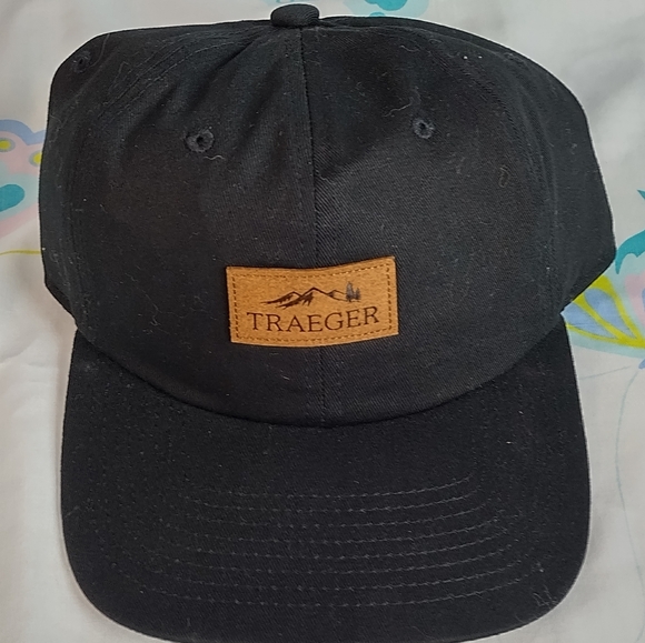 Traeger Camper Hat Grilling BBQ Black  Adjustable Leather Logo Outdoors Cap - Picture 6 of 15